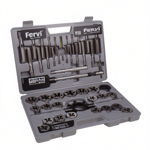 Jeu de tarauds et filières Fervi M100, outils de filetage métriques pour le travail des métaux - Product Image 2