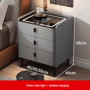 Jiuyi cao cấp phong cách hiện đại đồ nội thất phòng ngủ vân tay khóa đơn giản thông minh LED <span class=keywords><strong>USB</strong></span> Loa cạnh giường ngủ bảng không dây đầu giường - Product Image 5