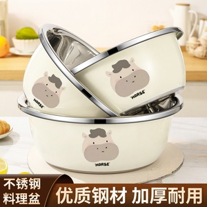 Bol en acier inoxydable pour la cuisine avec motif cheval, réutilisable, qualité 304, multifonctionnel pour le lavage et le mélange - Product Image 5