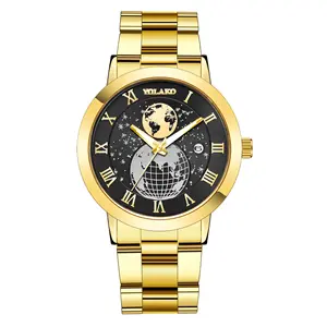 7203 Yolako Black Man Luxury Stainless Steel Montre Homme Mens Wrist Watch Gift Sale For Men