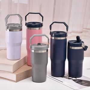 Gobelet à café de voyage en acier inoxydable avec poignée de transport, gobelet isotherme de 20 oz pour la voiture, le bureau, les trajets et les activités de plein air - Product Image 5