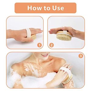 Brosse <span class=keywords><strong>de</strong></span> <span class=keywords><strong>bain</strong></span> en bois, brosse pour le corps humide et sec, brosse exfoliante, gommage corporelle - Product Image 5