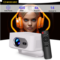 Projecteur LED HY300MAX 4K 1280x720P, nouveau Android 14, 260 ANSI, WiFi 6, BT 5.4, LCD, mini, portable, haut-parleurs intégrés, home cinéma