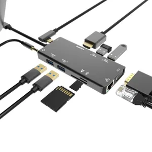 USB-C 3.0 Để 2 * USB Với Thẻ SD & TF Thẻ Thẻ & Âm Thanh & HDMI & VGA & PD3.0 & RJ45