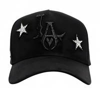 Casquettes OEM personnalisées avec strass, collection anniversaire originale, casquettes de baseball noires à 5 panneaux, boîte de casquettes