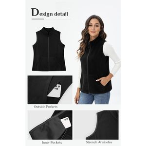 FOXA Women's Fleece <b>Vest</b> With Pockets Full Zip Warm Outerwear XS 2XL - Product Image 5