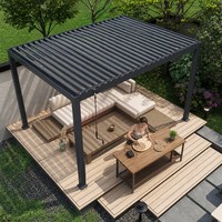Pergola à lames orientables en aluminium 12x12 pieds, imperméable, pour jardin, terrasse, couverture de gazebo, protection solaire, vente en gros, usine chinoise