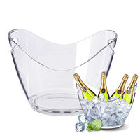 Refroidisseur de bière et de vin en plastique transparent rétro bouteille de boisson seau à glace extérieur et intérieur bacs à boissons pour bars OEM Factory Direct
