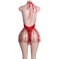 Glänzender Lackleder-Bodysuit mit Verstellbaren Trägern Erotische Dessous Exotische Tanzkleidung Sexy Performance-Kleidung Clubwear Damen-Jumpsuit