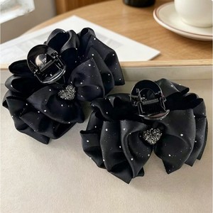 New starry heart rhinestone <b>bow</b> hair <b>clip</b>, luxurious and high-end shark <b>clip</b> to make hair appear fuller. - Product Image 3