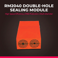 Sello de Penetración de Cables, Sello de Cables para Pared de 60 mm de Longitud con Sistema MCT, Sello de Cables Hermético, Sello de Cables Retardante de Llama Rojo y Azul
