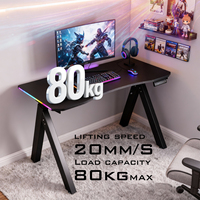 Cadre de bureau de gaming électrique réglable en hauteur avec pieds en forme de K, OEM ODM, base de bureau de gaming RGB assis-debout, fabricant