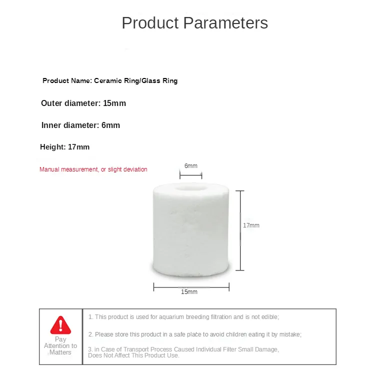 Serbatoio di pesce filtro per acquario foro ultrafine di alta qualità anello ceramico biochimico media filtrante acquario anelli filtranti in ceramica