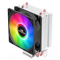 Ventilateur de Refroidissement CPU RGB SNOWMAN 2 Tuyaux 12V Silencieux avec Connecteur 4 Broches et Interface d'Alimentation 3 Broches, Radiateur en Aluminium pour Processeur de Bureau ou Serveur