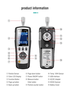 เครื่องวัดอนุภาคแบบมือถือรุ่น DT-9850M สำหรับ PM0.3, PM2.5, PM10um ราคาพิเศษสำหรับห้องคลีนรูมและสถานีตรวจอากาศ - Product Image 5