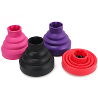 En gros, Accessoire de séchage capillaire en silicone pliable pour salon de coiffure, type capuche diffuseur pour cheveux bouclés, avec couleurs personnalisables
