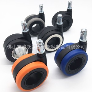 Furniture Caster 60mm Diameter Polyurethane Silent Hollow <b>Wheel</b> <b>With</b> Threaded Stem For Office Chair - Product Image 5