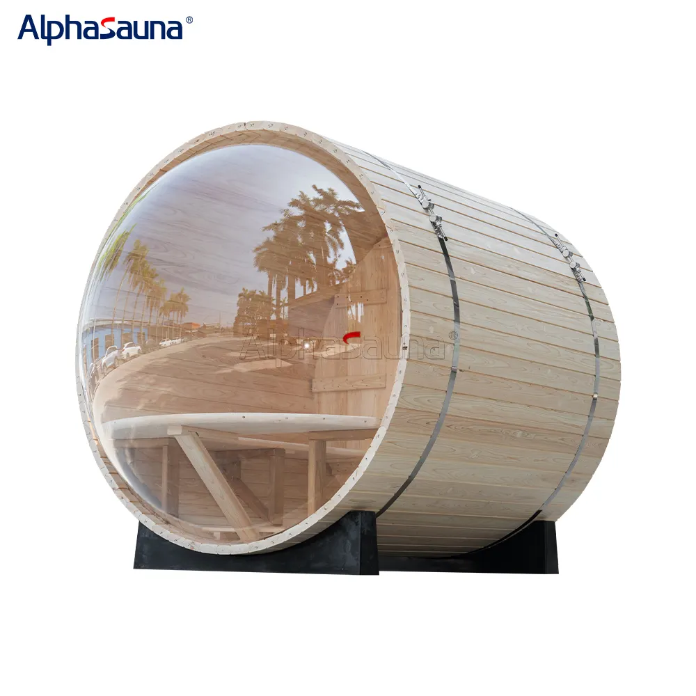 Alpha sauna Outdoor Japanische Zypresse Fass Sauna 2 Personen Garten kabine Traditionelle finnische Dampfs auna Raum im Freien