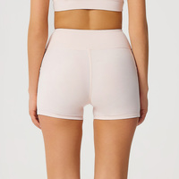 Shorts de cycliste pour femmes à taille haute croisée en V, avec poches latérales, effet push-up, sans effet camel toe, pour yoga et entraînement, en Spandex/Nylon, respirant, séchage rapide, personnalisable