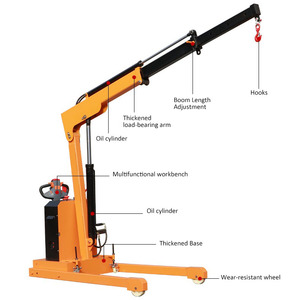 Großhandel 1300kg <span class=keywords><strong>4m</strong></span> Hub drehbarer Arm Hydraulischer kleiner elektrischer Mobil kran - Product Image 2