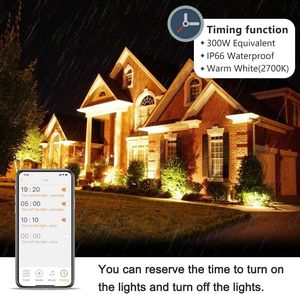 Projecteurs <span class=keywords><strong>LED</strong></span> intelligents RGBW 30W (<span class=keywords><strong>équivalent</strong></span> 300W) 3000 LM avec contrôle par application, IP66, 2700K, 16 millions de couleurs et synchronisation musicale, lot de 2 - Product Image 3