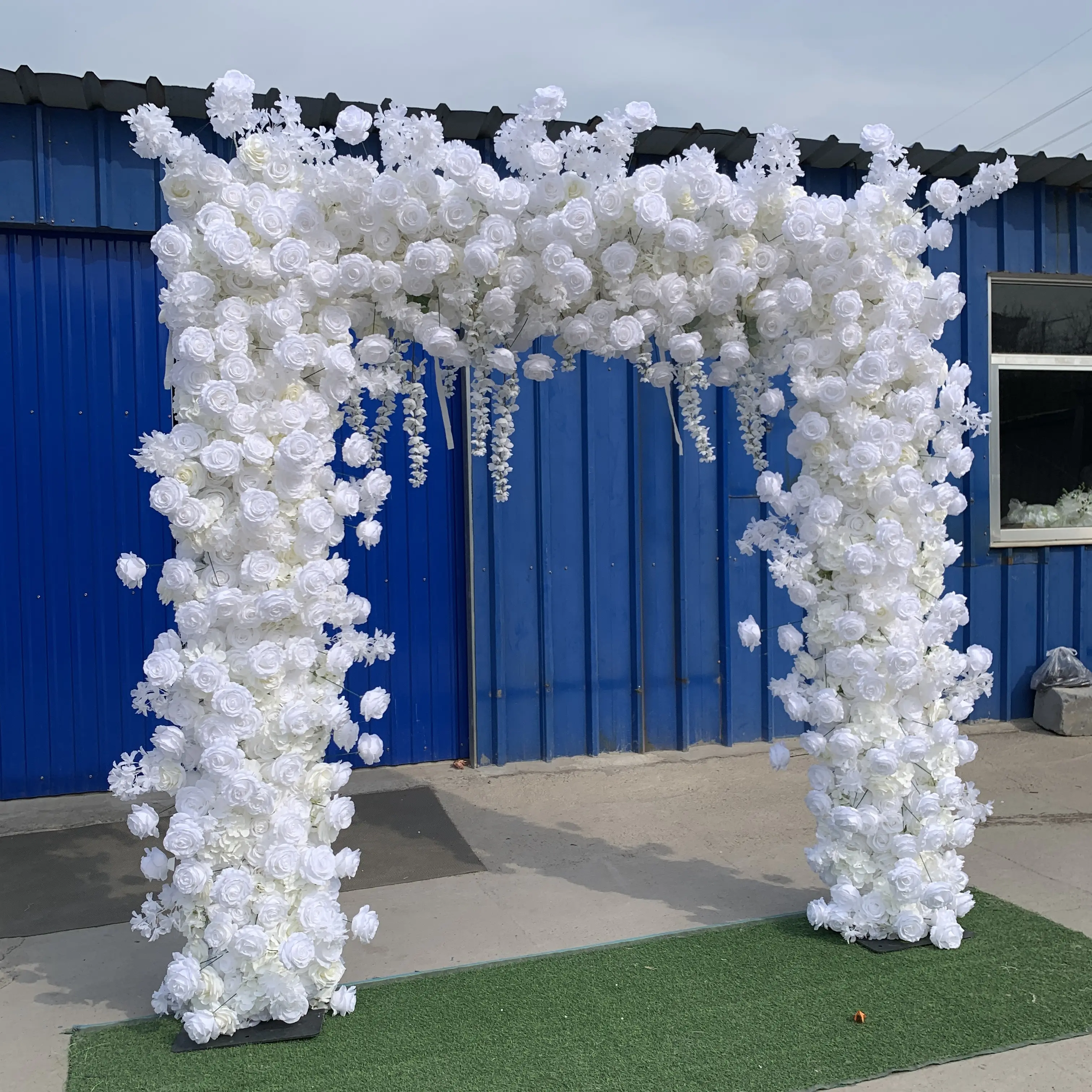 A-FSA012 Hot sales square flower arch for wedding arch backdrop with flowers artificial silk flowers arch arrangement