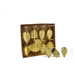 Pendentif en forme de feuille couleur or, H. 13,5 cm, assorti - Product Image 1