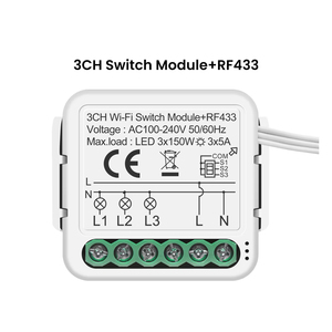 Módulo de Interruptor Inteligente WiFi Tuya RF433, Requiere Cable Neutro, 1/2/3/4 Canales, Compatible con Control Bidireccional, Funciona con Alexa y <span class=keywords><strong>Hey</strong></span> <span class=keywords><strong>Google</strong></span> - Product Image 5