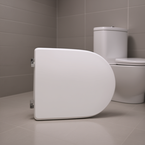 Asiento de inodoro para Catalano Zero 55, forma de jarrón, blanco, con bisagras de expansión en forma de C - Product Image 3