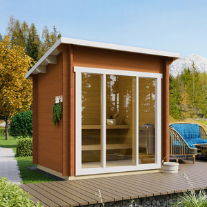 Sauna Cuadrada Moderna y Minimalista para Exteriores <span class=keywords><strong>con</strong></span> <span class=keywords><strong>Puerta</strong></span> <span class=keywords><strong>de</strong></span> Vidrio Templado y Sistema <span class=keywords><strong>de</strong></span> Ventilación Oculto - Product Image 5