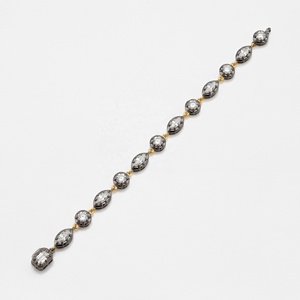 Bracelet à maillons statement en argent sterling 925 plaqué bronze avec zircone cubique à taille mixte - Product Image 2