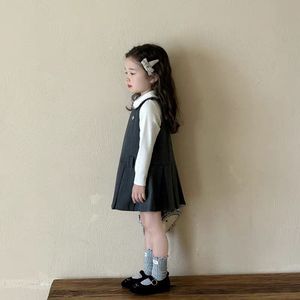 Tongxingyuan Girls School Style Wool Dress Set Autumn 2025 Solid Color Pleated Skirt With T Shirt For Kids - Product Image 4