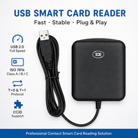 ACR39U 13.56MHz Pembaca/Penulis Kartu Pintar NFC USB 2.0 Kecepatan Penuh Sesuai Standar CCID PC/SC Kompatibel dengan Windows 10 Bahan ABS Kontrol Akses ISO