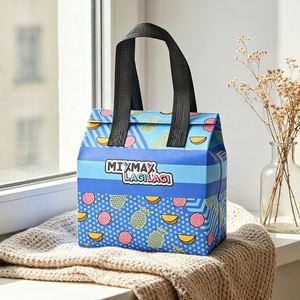 Custom Small Portable Disposable <b>Cooling</b> <b>Bag</b> Non-Woven Take-Away Cooler Heat Insulated for Food Delivery for Christmas Holiday - Product Image 2
