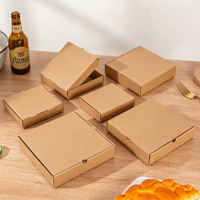 Boîte d'emballage carrée pour pizza, logo personnalisé et impression UV avec dorure à chaud, boîte à emporter en carton kraft recyclable