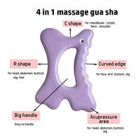 Peigne à cheveux personnalisé en pierre d'agate violette Gua Sha, avec logo, pour massage musculaire