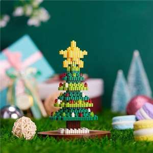 Kleine Partikel 3D-Modell Micro Brick Figuren Weihnachten Bausteine Sets Rentier Baum Weihnachts mann Schneemann-Mini-Verbindung VK - Product Image 6