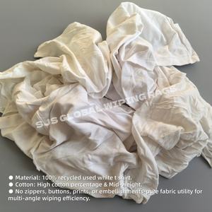 Paños de Limpieza Industriales Absorbentes de Algodón Mecánico 100% Algodón Blanco Puro 25 Lbs Trapos Reciclados para Limpieza - Product Image 4