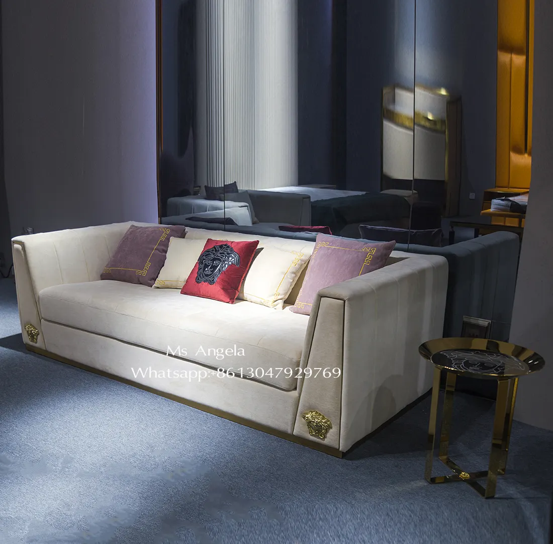 new classic modern italian luxury elegant lounge couches for hotel lobby/Villa/living room cream velvet chesterfield fabric sofa