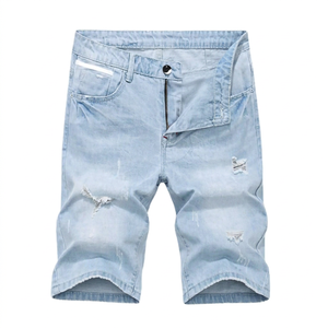 Best Selling Men's Casual Breathable Zipper Fly Mid Waist Jeans Shorts 100% Cotton Solid Pattern Custom Made <b>Martial</b> <b>Arts</b> <b>Wear</b> - Product Image 1