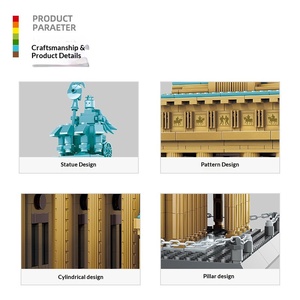 Wanger 6211 Alemania Berlín Puerta de Brandenburgo Edificio Emblemático Vista de <span class=keywords><strong>Calle</strong></span> Bloques de Construcción Ensamblables Juguetes Educativos para - Product Image 3