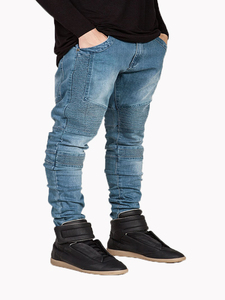 Venta al por mayor de diseños personalizados de alta calidad de moda de mezclilla pantalones ajustados de algodón pantalones ajustados para los hombres - Product Image 4