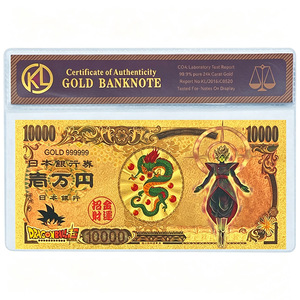 การ์ดธนบัตรลายอนิเมะญี่ปุ่นซูเปอร์วอริเออร์เคลือบทองคำ 10000 <span class=keywords><strong>เยน</strong></span> <span class=keywords><strong>5</strong></span> แบบ ของสะสมจากมังงะ ของขวัญ - Product Image 3