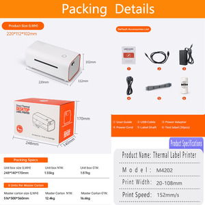 EU Commercial Thermal Label <b>Printer</b> 4x6 Desktop Label Maker for Tea & Coffee Cup Small Business Brand Logo Printing - Product Image 4