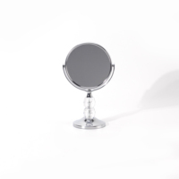 Vente chaude 3 Pouces Miroir De Maquillage De Bureau Double Face Poignée En Cristal Conception Fantaisie Grossissant Caractéristique Accessoire De Soins De Beauté