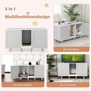 Vente en gros de meubles pour animaux de compagnie modernes et bon marché, en bois blanc, cachés à l'intérieur, avec bac à litière fermé, maison pour <span class=keywords><strong>chat</strong></span> - Product Image 5