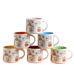 Tazza <span class=keywords><strong>da</strong></span> <span class=keywords><strong>caffè</strong></span> in ceramica sublimata con Logo personalizzato <span class=keywords><strong>da</strong></span> 16 once stile classico stile impilabile personalizzato con coperchio e cucchiaio - Product Image 1