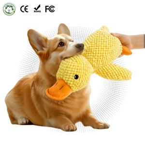 CE Sertifikalı İnteraktif Sesli Köpek Eğitim Oyuncağı Isırmaya Dayanıklı Yumuşak Çiğneme Oyuncağı Peluş Ördek Şeklinde Köpek Ses Çıkaran Oyuncağı - Product Image 1