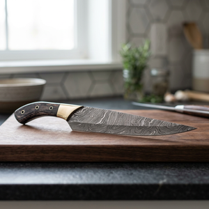 Meilleur Fournisseur Couteau de Chef en Acier Damas Fait Main 12 pouces, Modèle Celestial Dust, Manche en Bois d'Olivier - Product Image 1