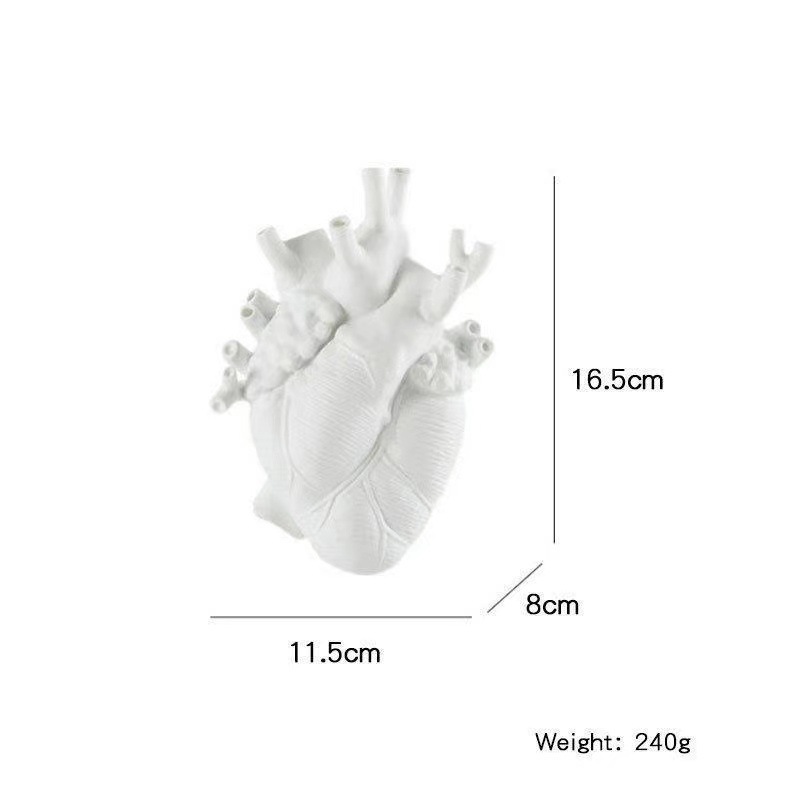 Vaso da fiori a forma di cuore piccolo, bianco